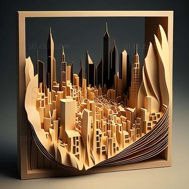 3D model city skyline (STL)